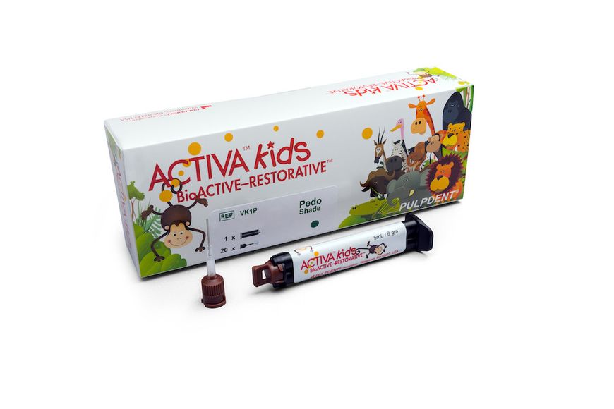 Activa Kids BioActive Single Refill (Opaque White 8г) PulpDent біоцемент дитячий  VK1P фото
