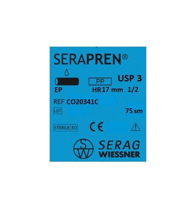 Serapren CO 20341C Serag Wiessner поліпропілен (3/0-75см-HR-17мм) 10 шт. CO20341C фото