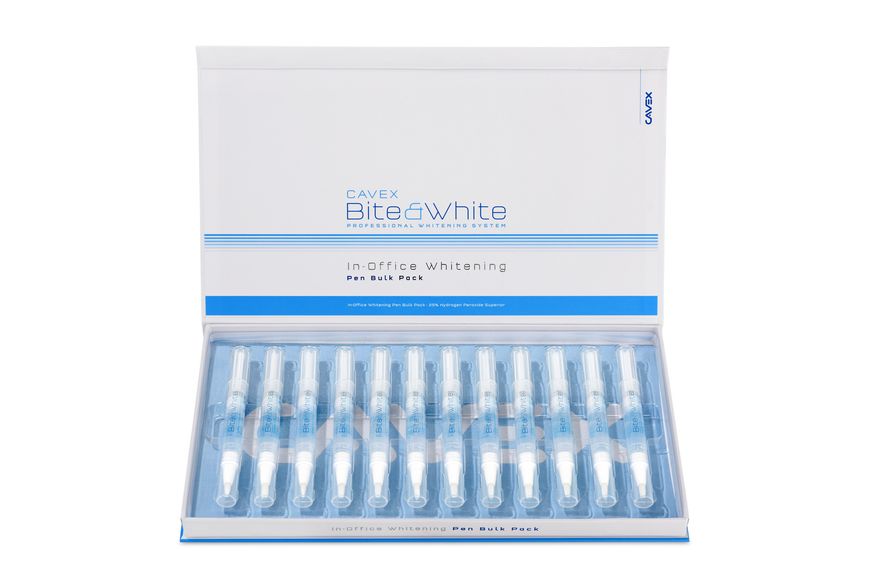 Cavex Bite&White In-Office System (12 шприців-аплікаторів) 25% HP набір гелів для офісного відбілення зубів BW091 фото