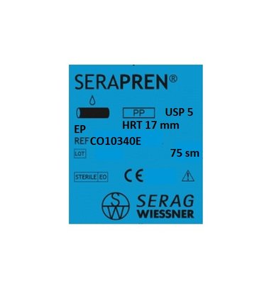 Serapren CO 10340E Serag Wiessner поліпропілен (5/0-75см-HRT-17мм) 10 шт. CO10340E фото