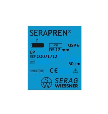 Serapren CO 071712 Serag Wiessner поліпропілен (6/0-50см-DS-12мм) 10 шт. CO071712 фото