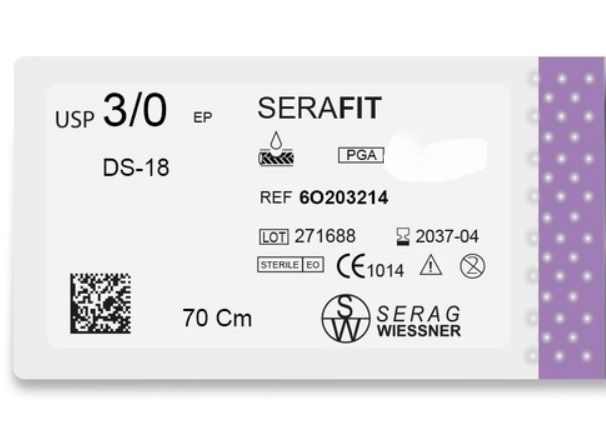 Serafit 6O 203214 мультифіламент (3/0-70см-DS-18мм) 10 шт. Serag Wiessner 6O203214 фото