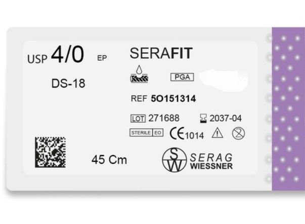 Serafit 5O 151314 мультифіламент (4/0-45см-DS-18мм) 10 шт. Serag Wiessner 5O151314 фото