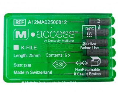 K-File m-access (008 RA25мм) Dentsply Sirona ендо-файл для очищення каналу A12MA02500812 фото