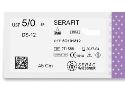 Serafit 5O101312 мультифіламент (5/0-45см-DS-12мм) 10 шт. Serag Wiessner 5O101312 фото