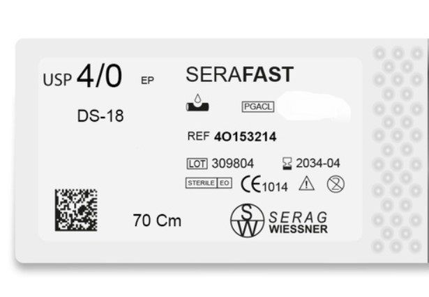 Serafast 4O 153214 Serag Wiessner PGA монофіламент (4/0-70см-DS-18мм) 10шт. 4O153214 фото