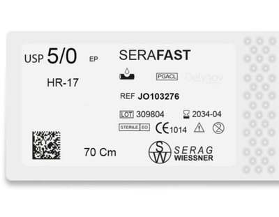Serafast JO 103276 Serag Wiessner PGA монофіламент (5/0-70см-HR-17мм) 10 шт. JO103276 фото
