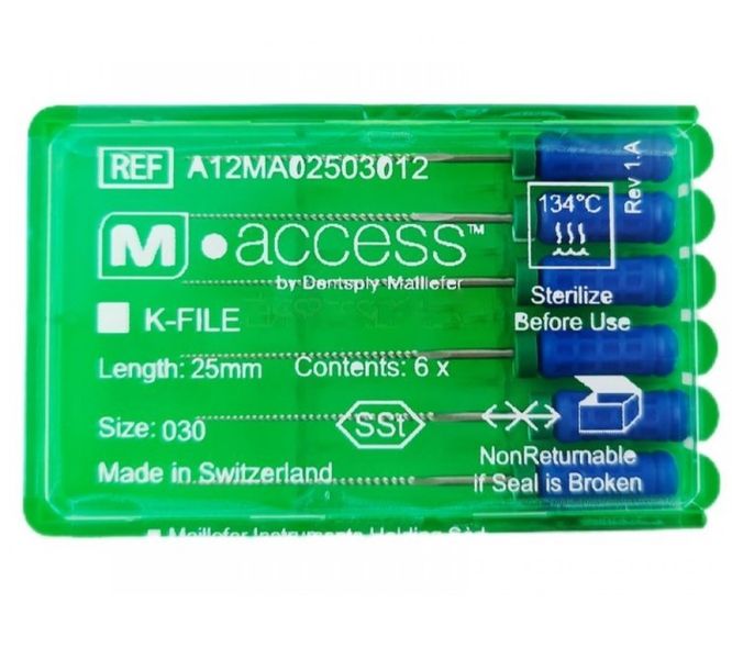 K-File m-access (030 RA25мм) Dentsply Sirona ендо-файл для очищення каналу A12MA02503012 фото